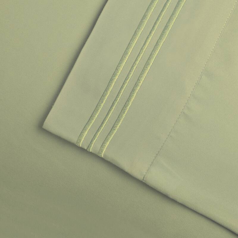 Superior Wrinkle-resistant Embroidered Microfiber Deep Sheet Set