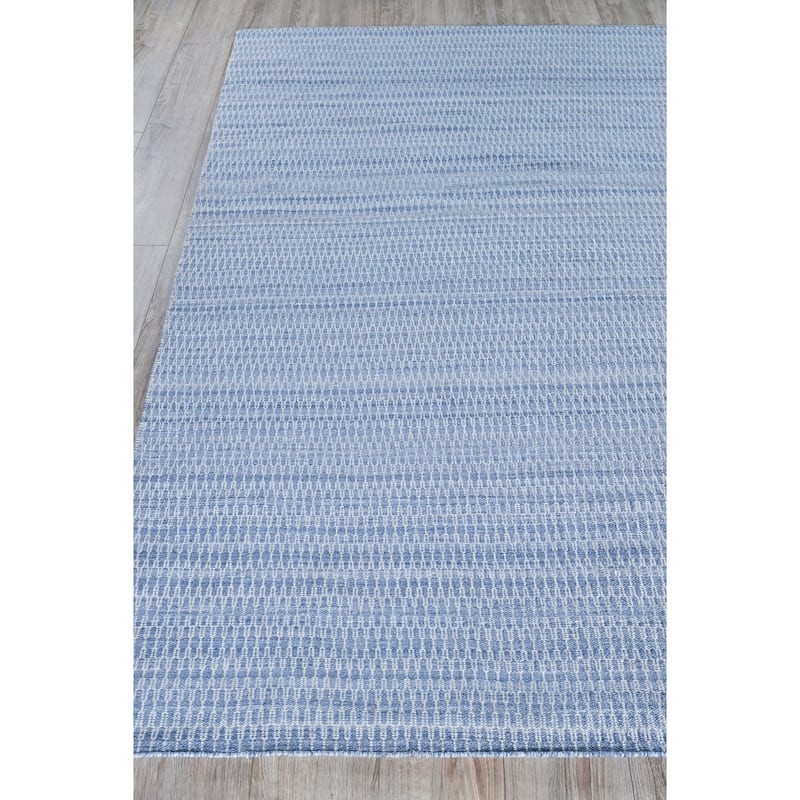 Florence Indoor/Outdoor Flatweave PET yarn Light Blue Area Rug.