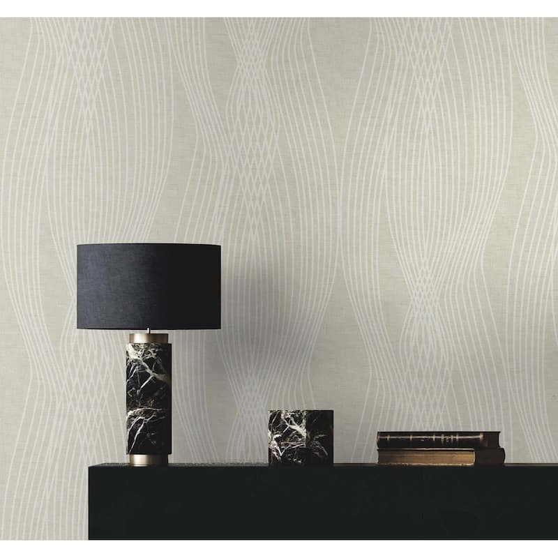 Seabrook Designs Amrita Abstract Wave Unpasted Wallpaper - Bed Bath ...