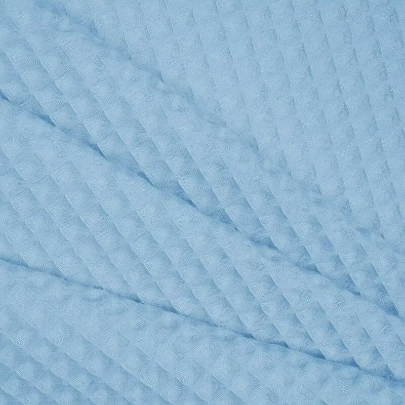 Cotton Blend Honeycomb Waffle Weave Shower Curtain with Snap-in Liner