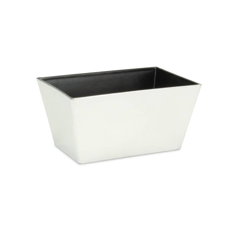 Harper 8.25 Inch Rectangular Tapered Plastic Pot - Silver