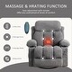 preview thumbnail 2 of 6, Grey Swinging Recliner Massage Sofa with USB, 2 Cup Holders, and 360° Rotation, Heating Function