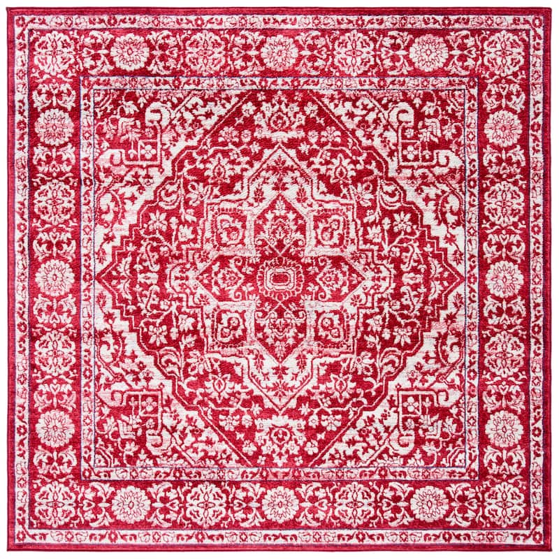 SAFAVIEH Brentwood Þordis Oriental Medallion Rug - 6'7" Square - Red/Ivory