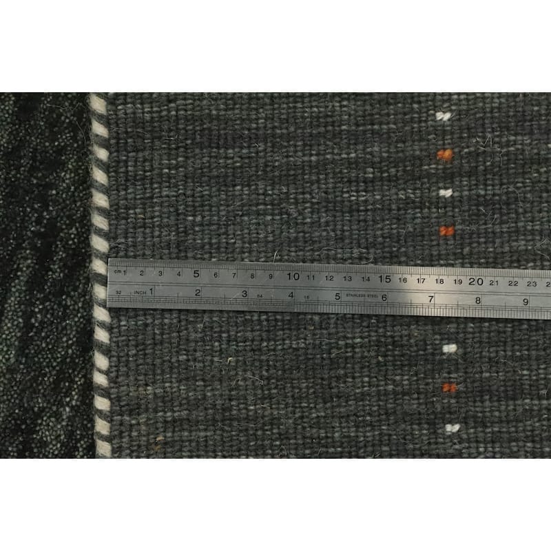 Hand Knotted Oriental 100% Wool Carpet Tribal Animal Pictorial Green Gabbeh Area Rug - 6' 2'' X 6' 1''
