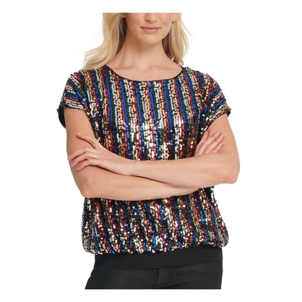 sequin cap sleeve top