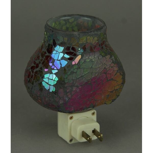 Shop Colorful Mosaic Glass Crackle Finish Plug In Night Light