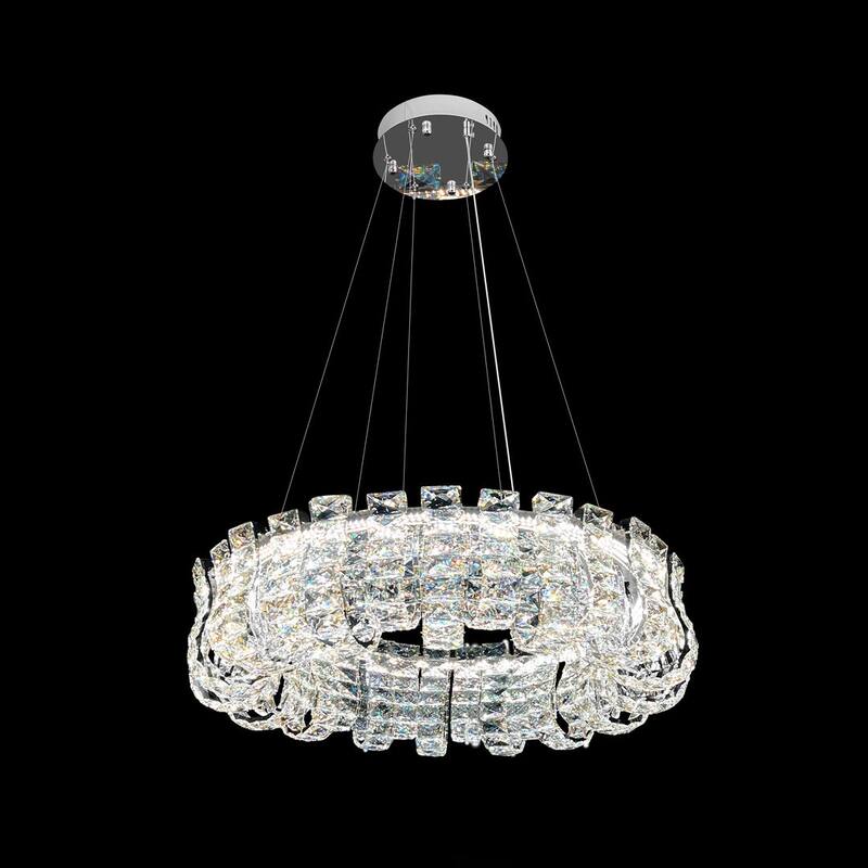 Luxury Crystal 30" LED Chandelier Modern Round