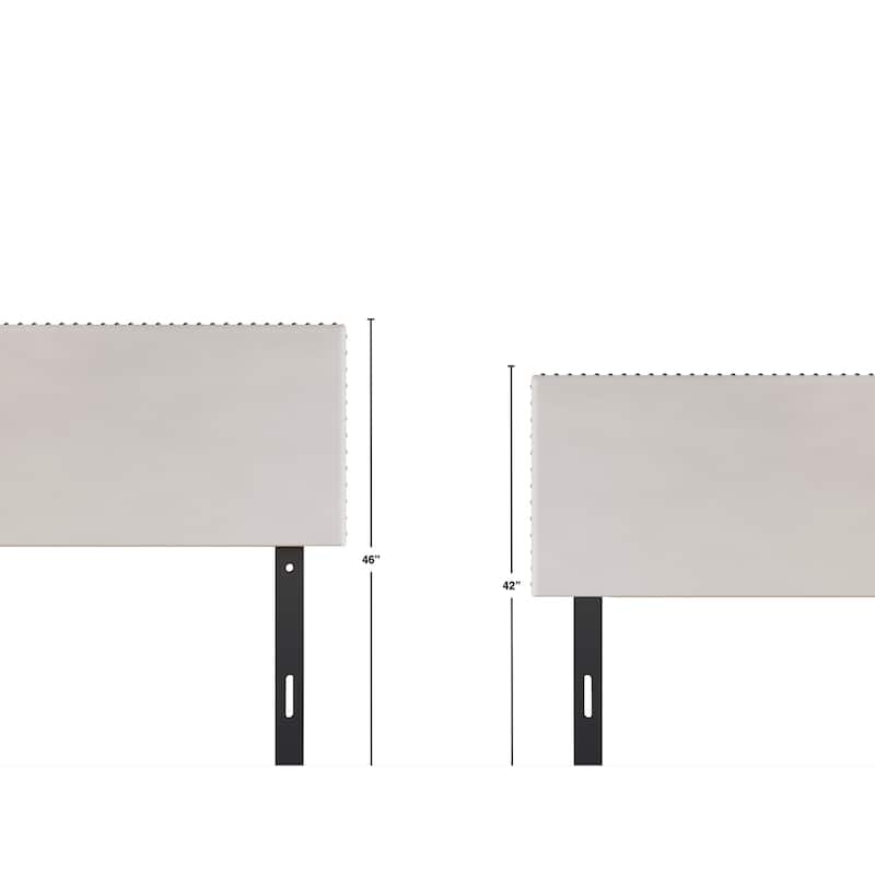 CraftPorch Glam Velvet Nailhead Trim Upholstered Adjustable Headboard