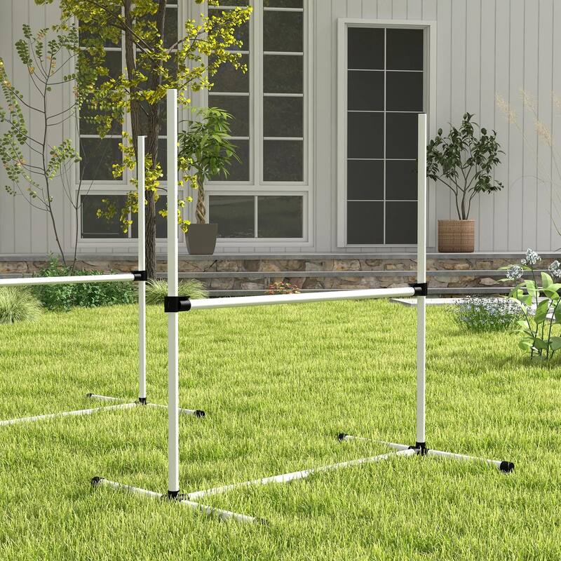 6PCS Dog Agility Set with Adjustable Height Jump Bars, Carry Bag