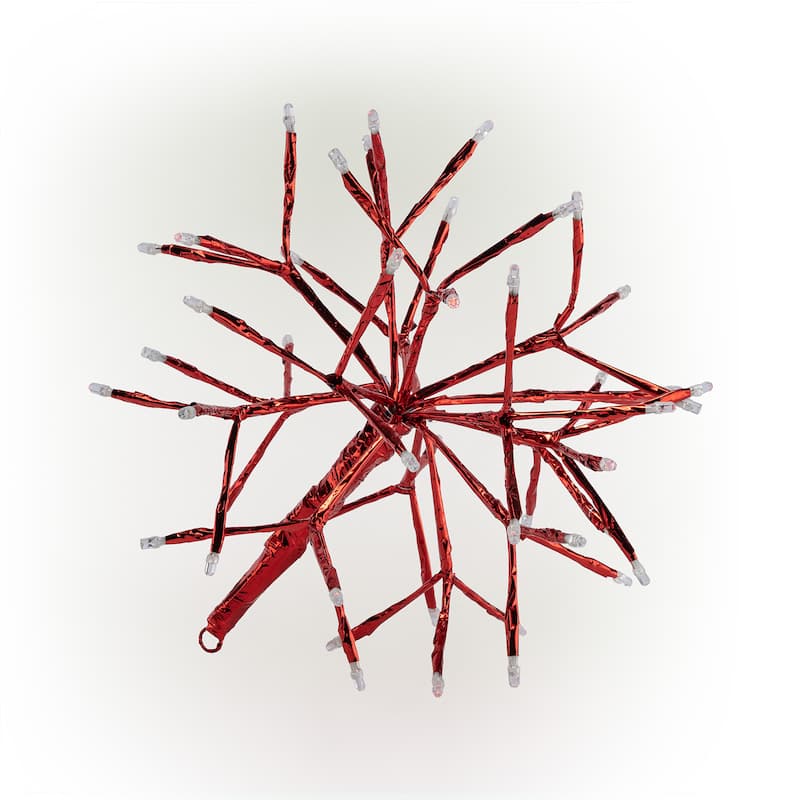 Alpine Corporation 10"H Indoor Christmas Snowflake Ornament with LED Lights
