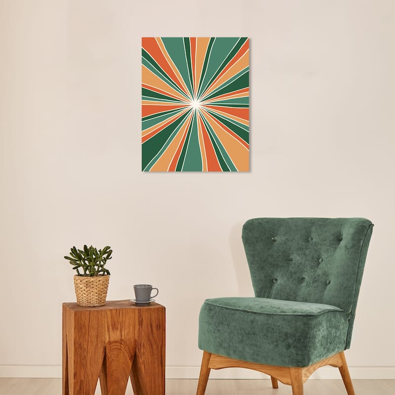 Wynwood Studio Canvas Abstract Retropop Christmas Star Orange Modern & Contemporary Wall Art Canvas Print - 16 x 20