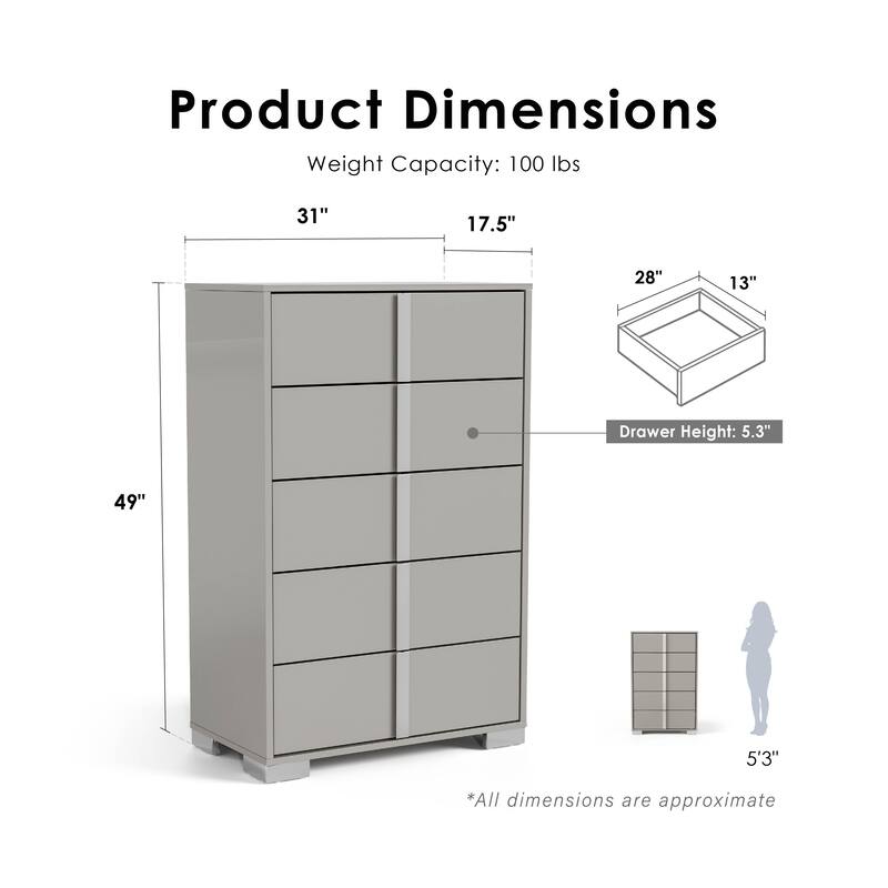 Furniture of America Erina Modern Glossy 3-Piece Panel Bedroom Set