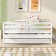 preview thumbnail 17 of 46, Functional Design Low Loft Bed with Safety Fence, Climbing ladder, Storage Drawers and Trundle Bed