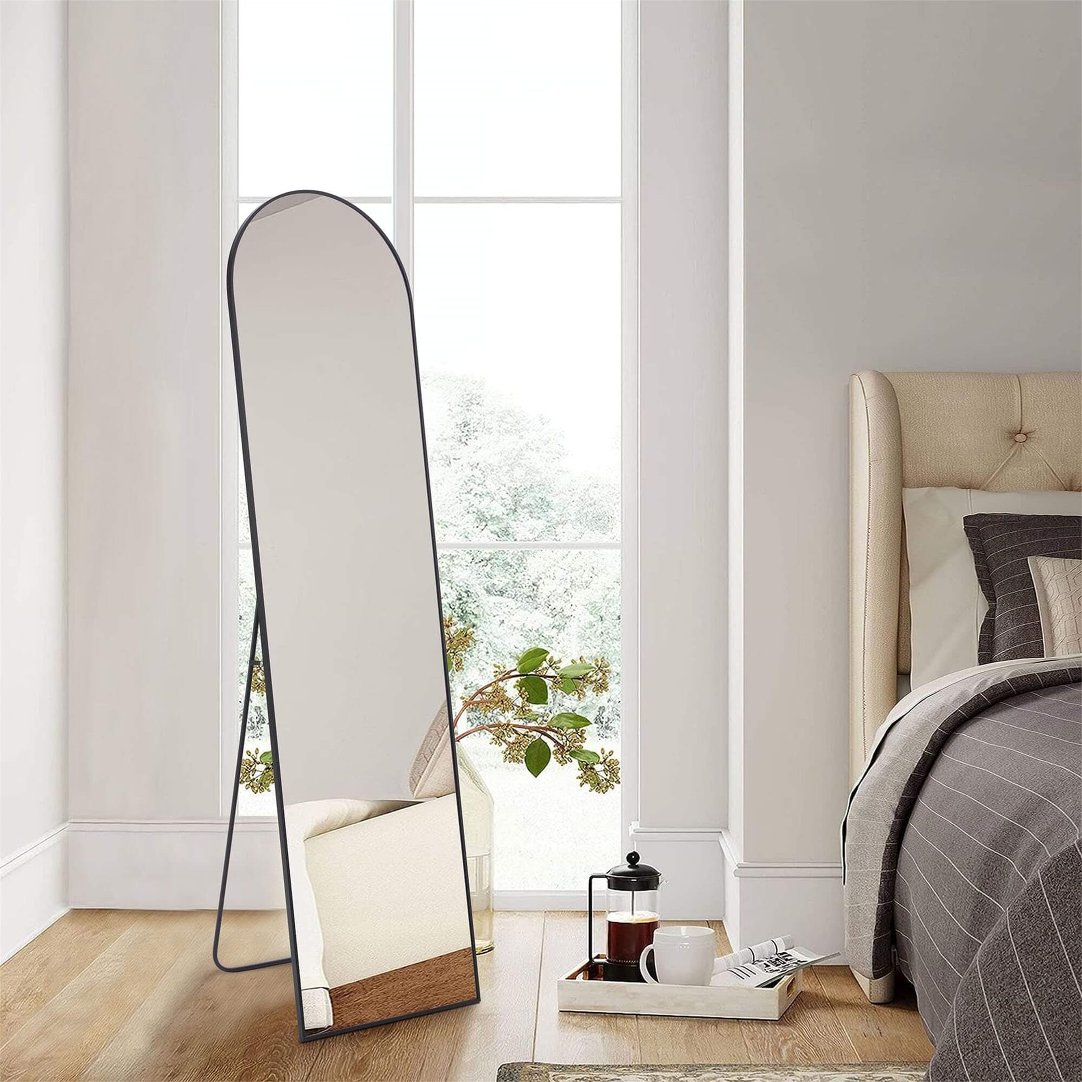 Black Arched Floor Standing Mirror - On Sale - Bed Bath