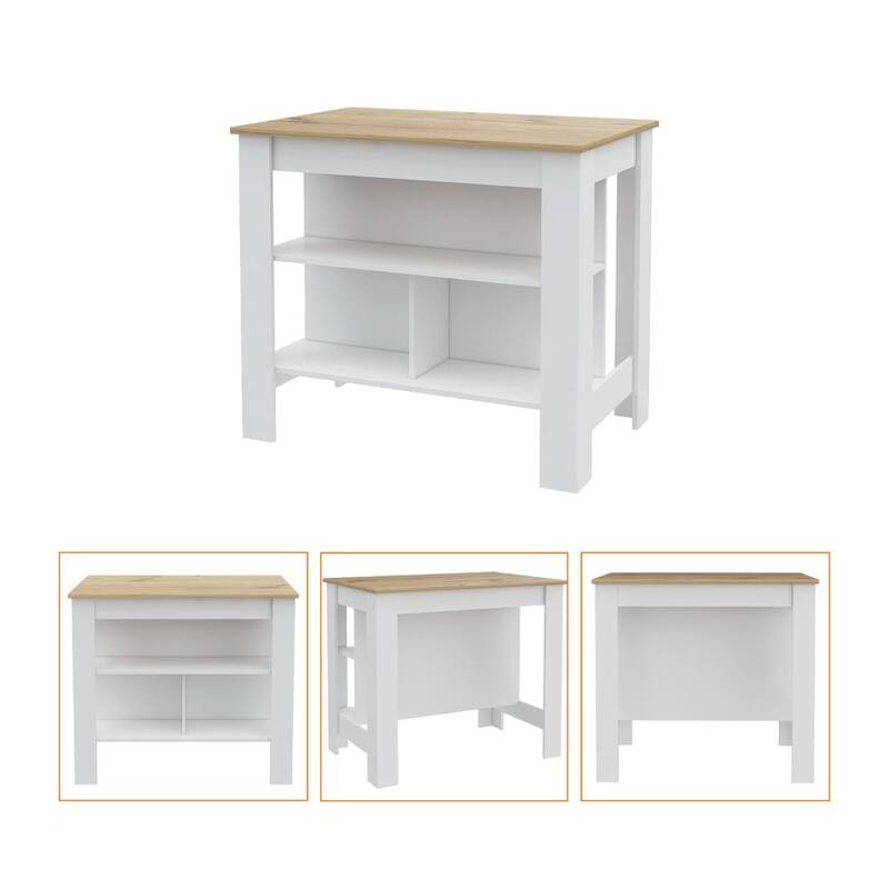 Rockaway 3-Shelf Kitchen Island