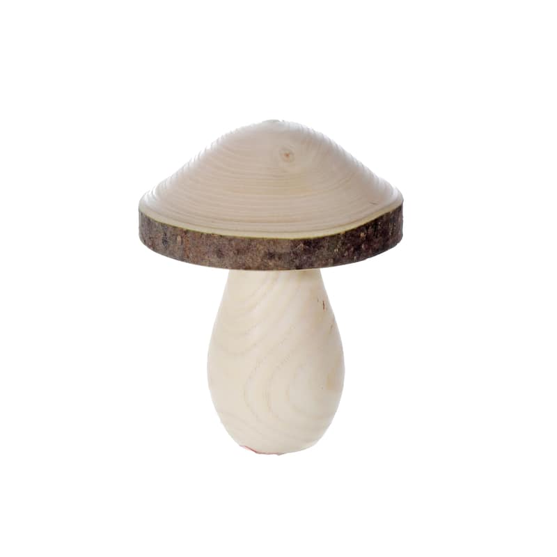 Natural Wooden Mushroom 3.15" - Set of 2