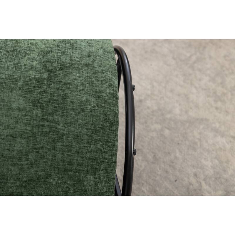 Small Swivel Barrel Chair, Chenille Upholstered Lounge Chair, Single Sofa Chair with Semi-Circular Backrest & Metal Base