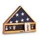 preview thumbnail 2 of 0, Curata Handcrafted Mahogany Finish Wood Military Flag and Medal Display Case with 4x6 Photo Frame