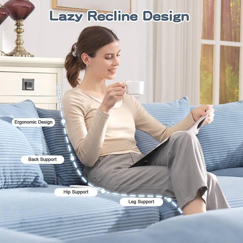 137.7'' Oversized U-shaped Modular Sectional Sofa,Convertible Sectional Couches with an Ottoman