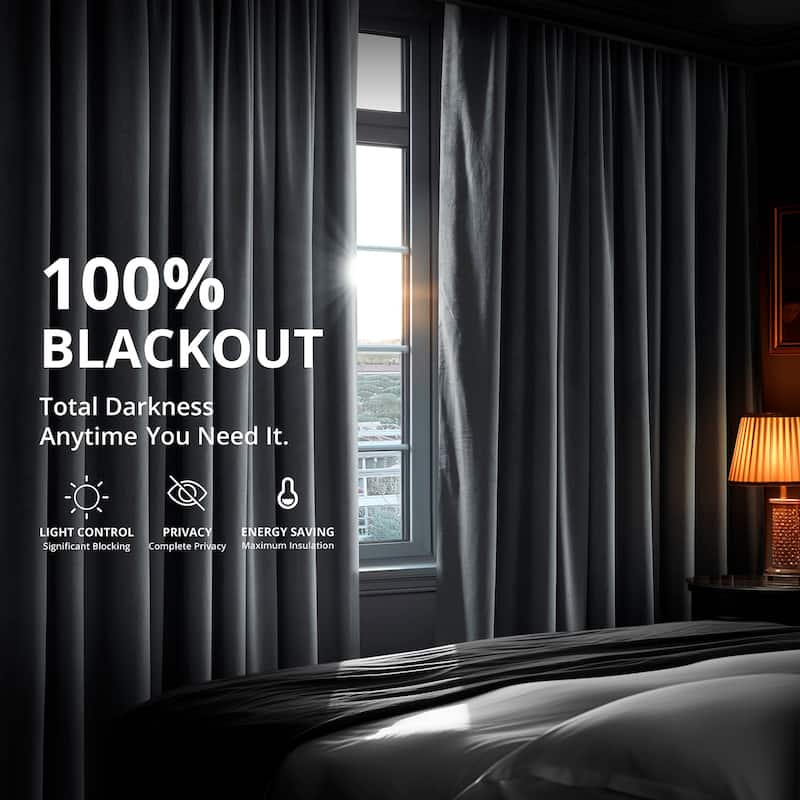 Exclusive Fabrics Signature Grommet Velvet Blackout Curtain (1 Panel)