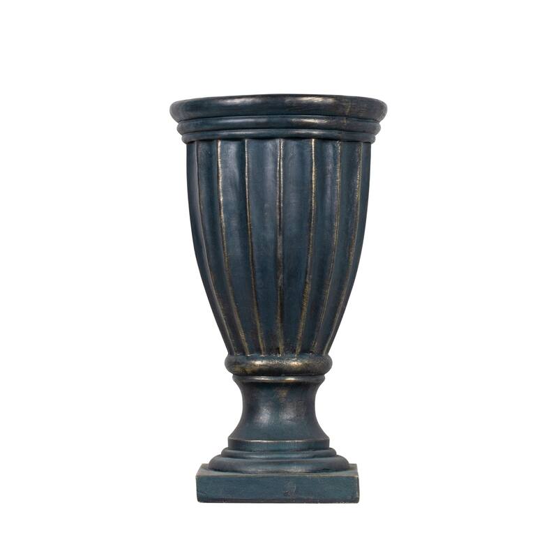 Christopher Knight Home - 26.77"H Fluted MGO Pedestal Urn Planter for Garden, Patio & Front Porch