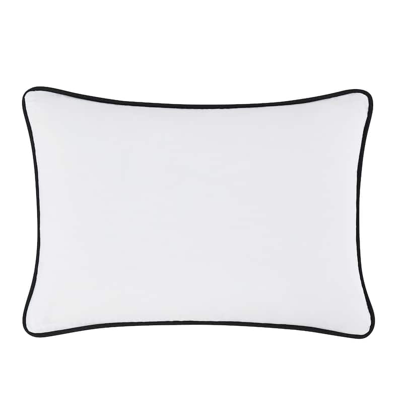 Brooklyn Loom Solid Contrast Piped Decorative Pillow - White/Black - 14x20