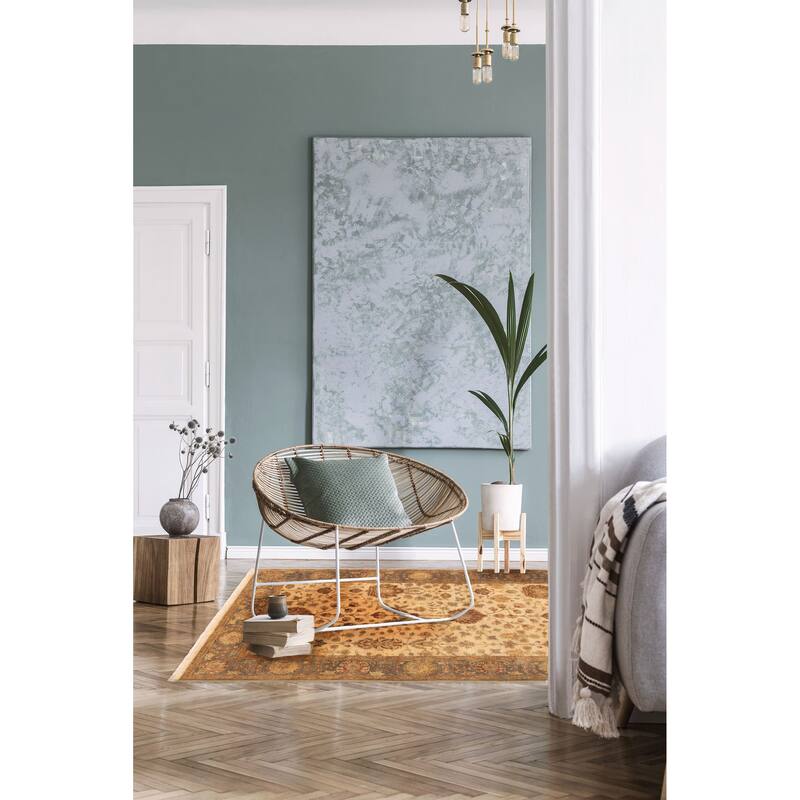 ECARPETGALLERY Hand-knotted Jamshidpour Ivory Wool Rug - 6'2 x 9'1