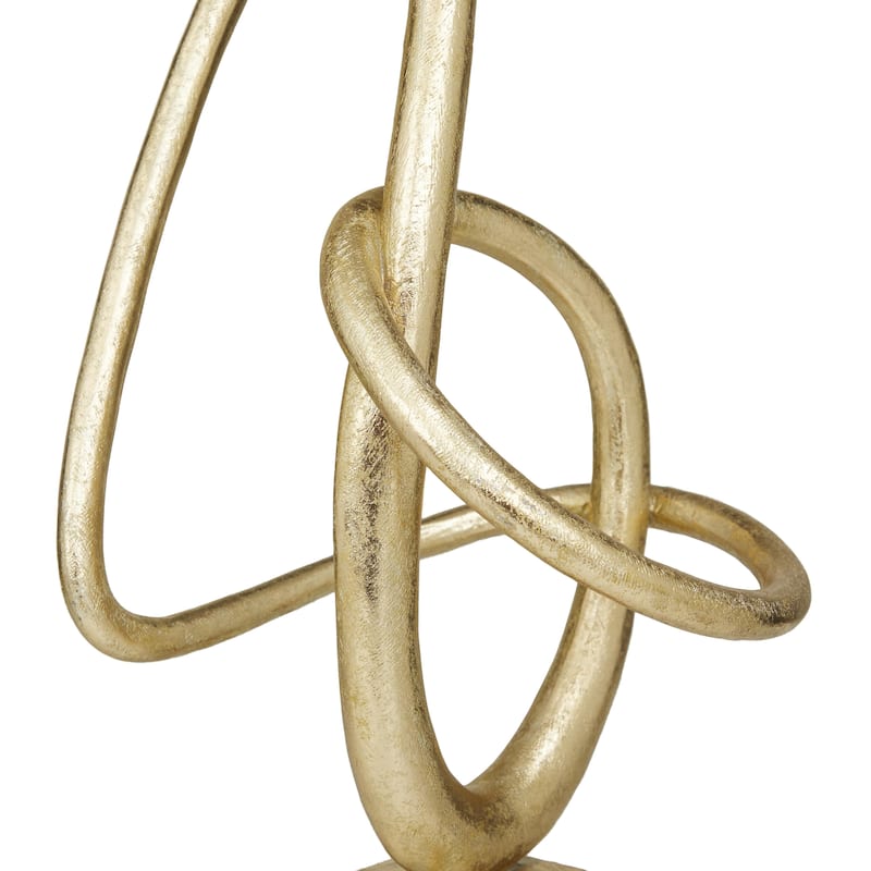 Gold Polystone Swirl Abstract Decorative Sculpture