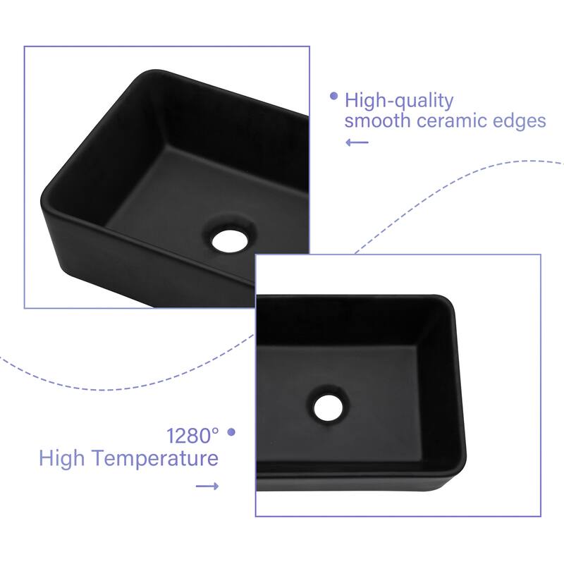 16"x12" Ceramic Rectangular Sink