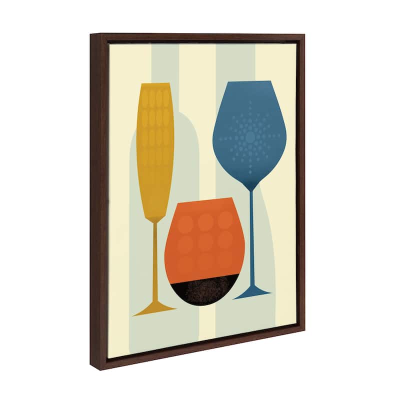 Kate and Laurel Sylvie Wine Framed Canvas by Amber Leaders Designs