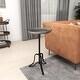 preview thumbnail 13 of 19, Grey Metal Vintage Eclectic Farmhouse Round Pedestal End Accent Table