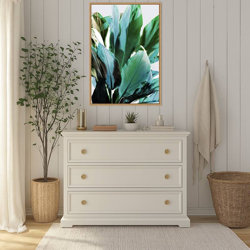 Green Leaves No. 1 by Gemma Bardot (23 x 33 in.), Framed Canvas Wall Art Print