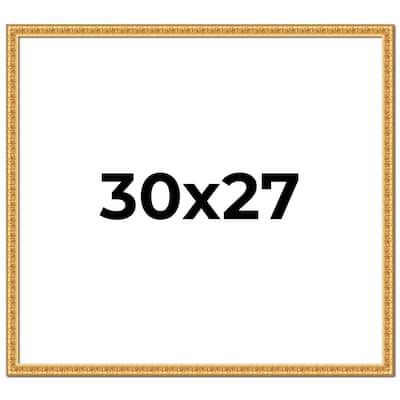 30x27 Frame Gold Real Wood Picture Frame Width 1 inches | Interior
