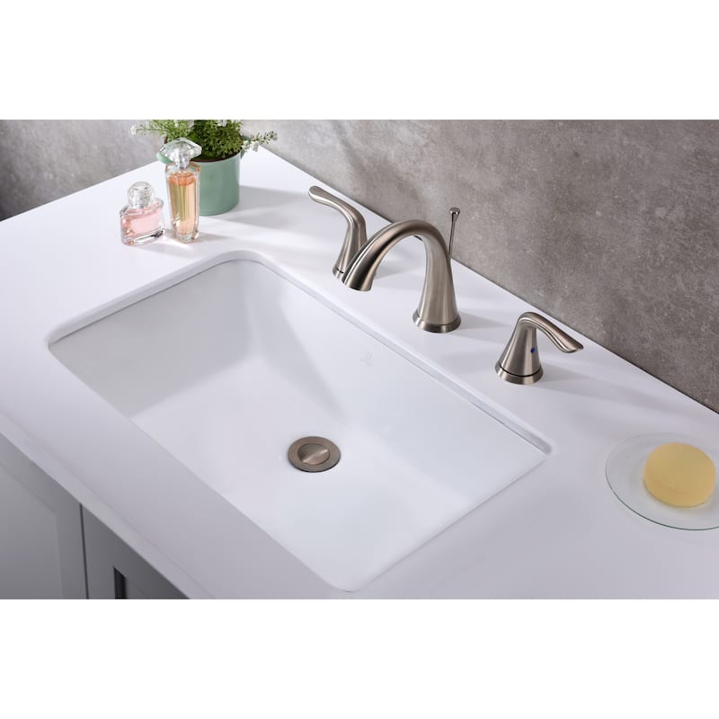 ANZZI Rhodes 21 in. Ceramic Undermount Sink Basin in White