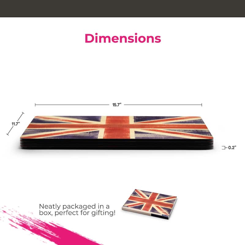 Pimpernel Set of 4 Flag Placemats - 15.7" x 11.7" each
