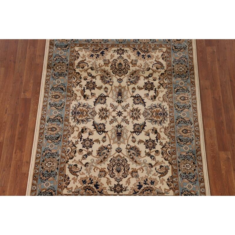 Floral Kashan Turkish Oriental Area Rug Machine Made Carpet - 4'4" x 6'2"