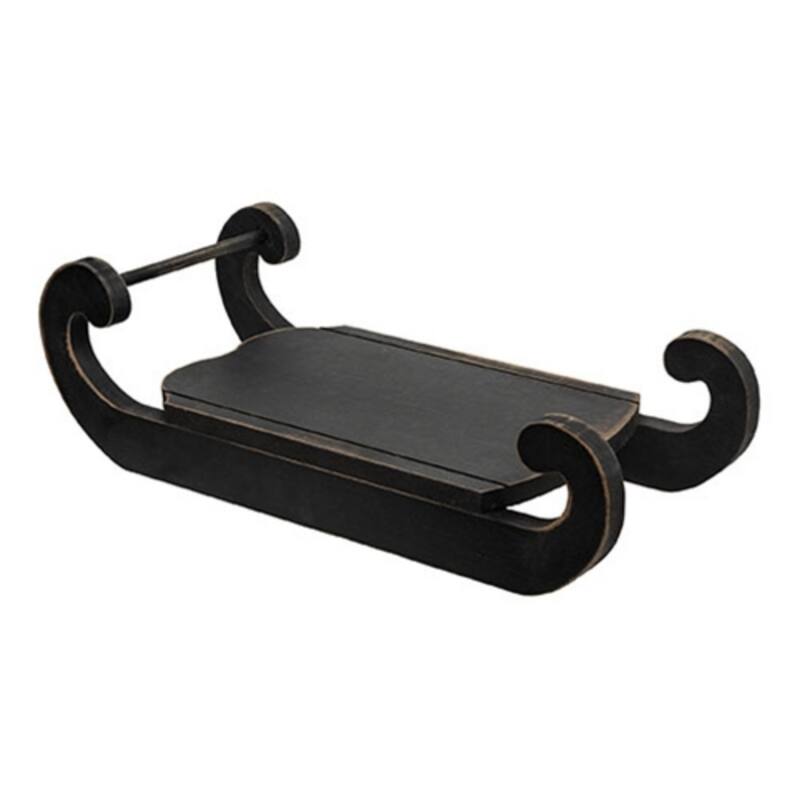 Distressed Black Wooden Sled Rustic Winter Tabletop Decor - 15” x 7” x 5” - Black