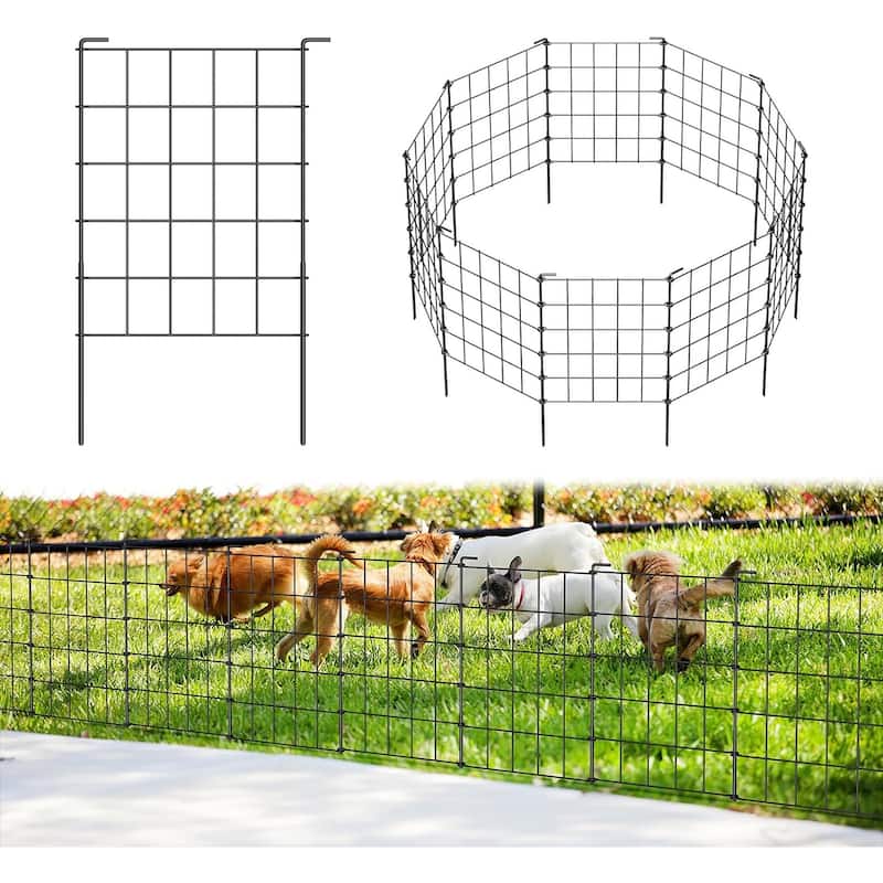 Decorative Garden Fence for Dog Pet - 20PCS - Black