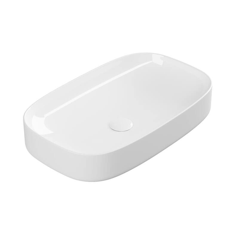 WS Bath Collections Top Counter 6540 Top 25-5/8" Rectangular Ceramic - Glossy White
