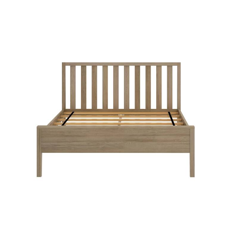 Max and Lily Scandinavian Full-Size Bed with Slatted Headboard