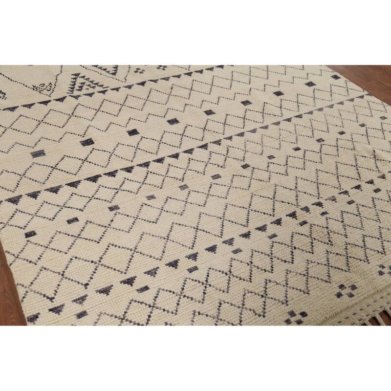 Trellis Moroccan Area Rug Hand-Knotted Oriental Wool Carpet - 7'1"x 10'10"