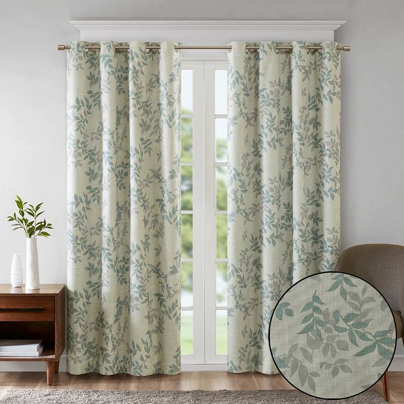 Printed Botanical Blackout Curtain Panel(Only 1 Pc Panel)