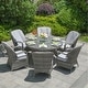 preview thumbnail 1 of 5, 7-piece Outdoor Dining Set Round Table with Chairs Grey 