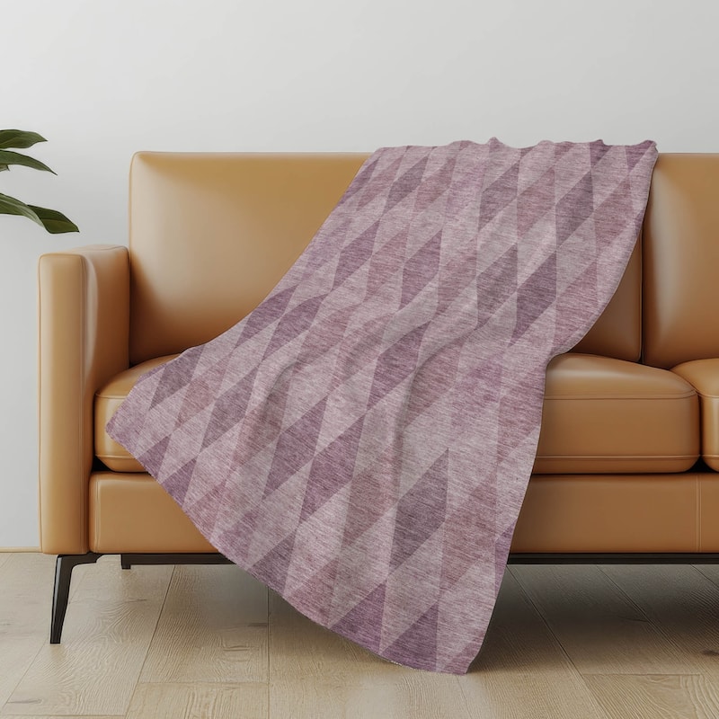 Premium Machine Washable Modern Argyle Sherpa Throw Blanket