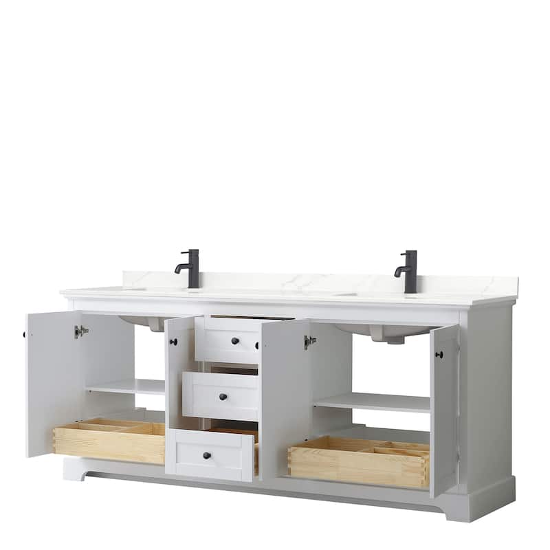 Avery 80-inch Double Vanity, Quartz Top