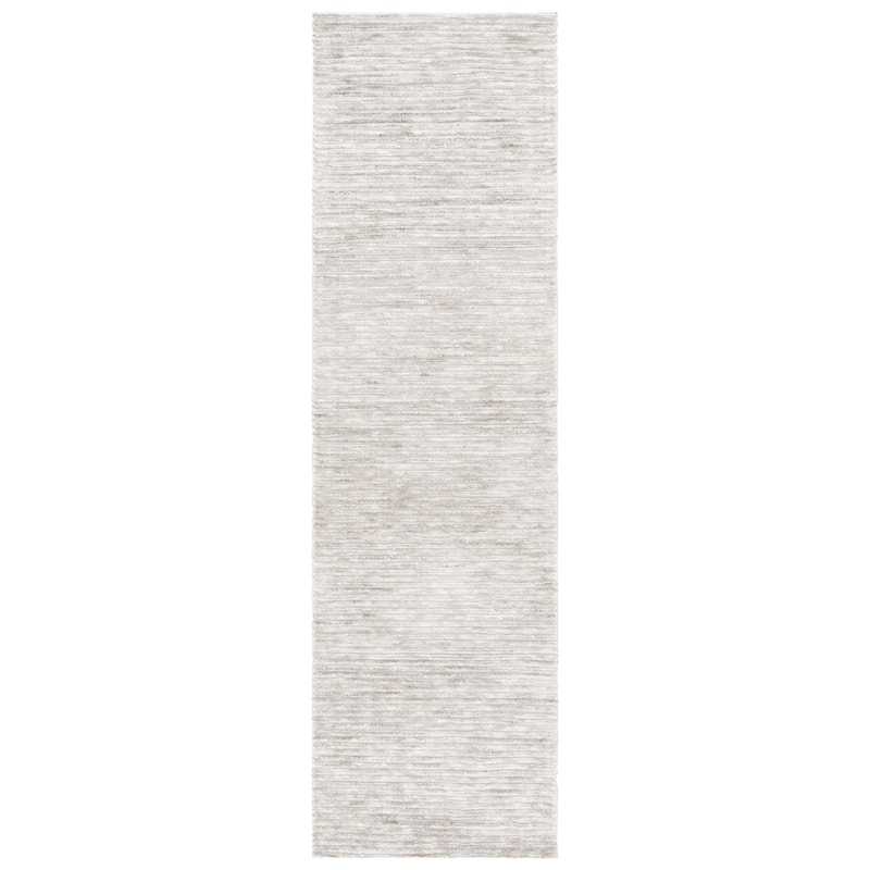SAFAVIEH Audrey Poula Modern Stripe Rug - 2'3" x 8' Runner - Light Grey/Ivory