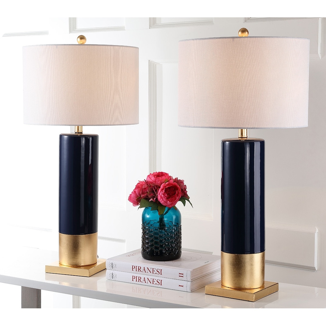 Set Of 2 Details about   Safavieh Lighting 24-inch Kingship Navy/ Gold Table Lamp 
