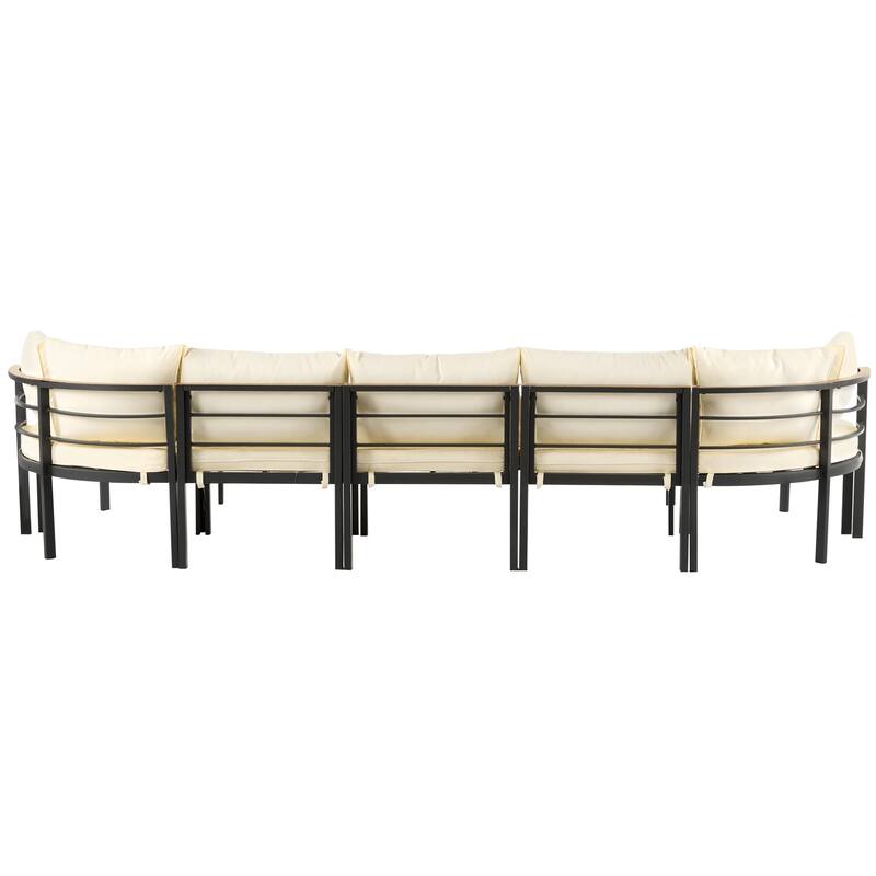 Outdoor Sectional Sofa Set with Cushions and Table for Patio