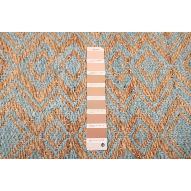 ECARPETGALLERY Flat-Weave Palas Denizli Light Blue, Tan Kilim - 5'3 x 7'5