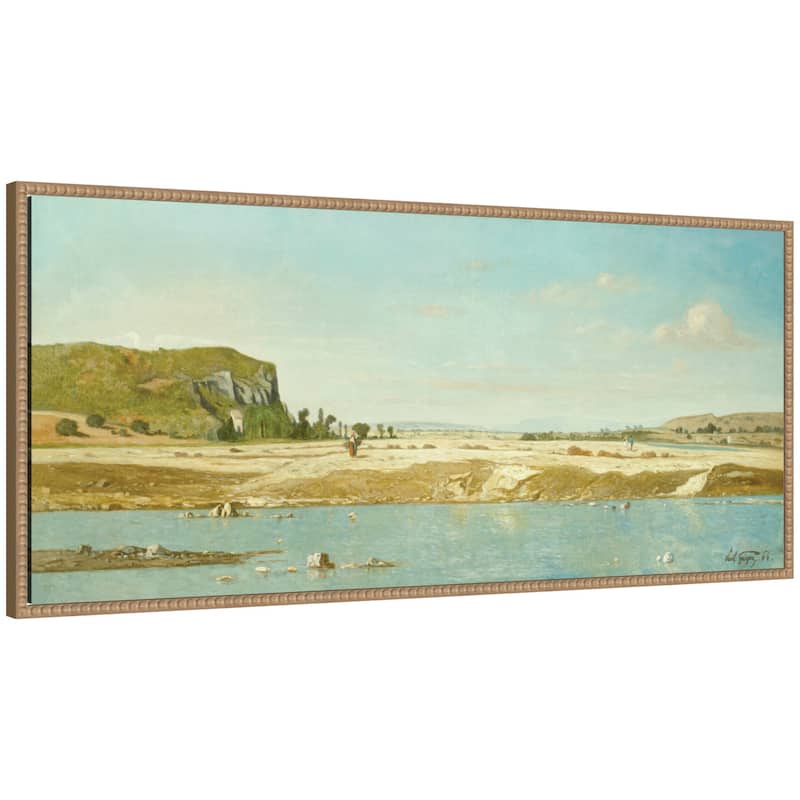 Kate and Laurel Sylvie Beaded The Banks of the River Durance Framed Canvas by The Art Institute of Chicago - Brown